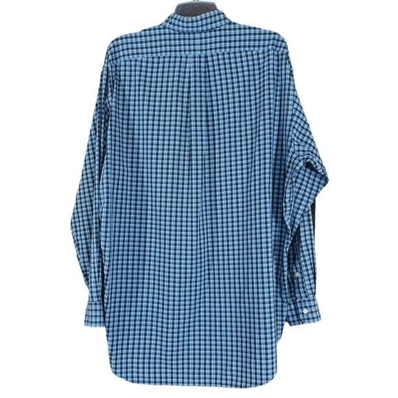 Ralph Lauren Blake Blue Small Plaid Long Sleeve Button Front Shirt Men's Size L - Picture 3 of 10
